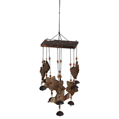 "Celestial Fishes" antique bamboo windchime with copper bells