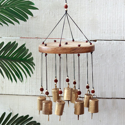 "9 Clinkering Kutchbells" antique wooden windchime