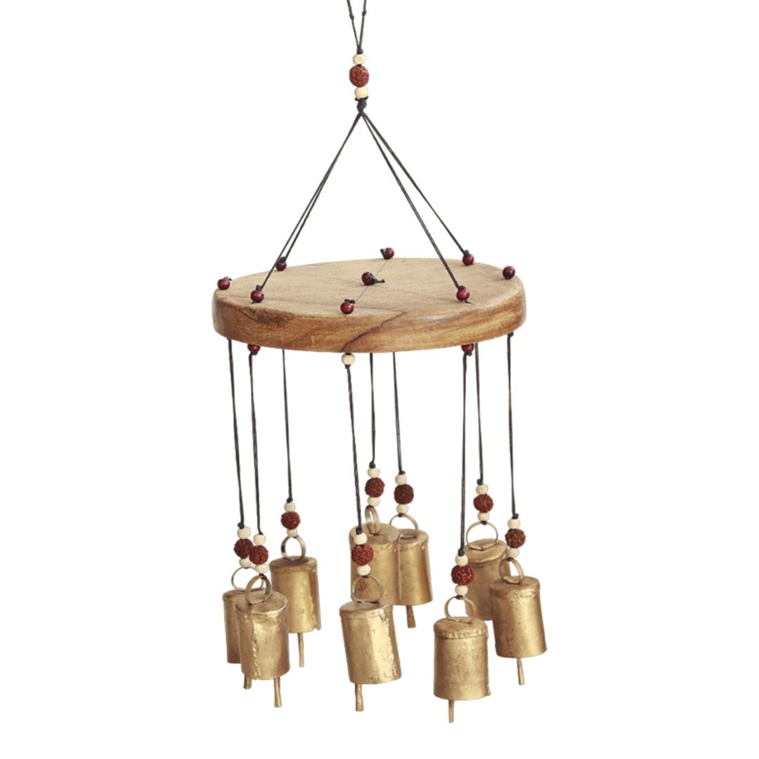 "9 Clinkering Kutchbells" antique wooden windchime