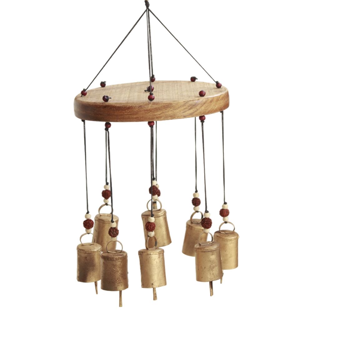 "9 Clinkering Kutchbells" antique wooden windchime