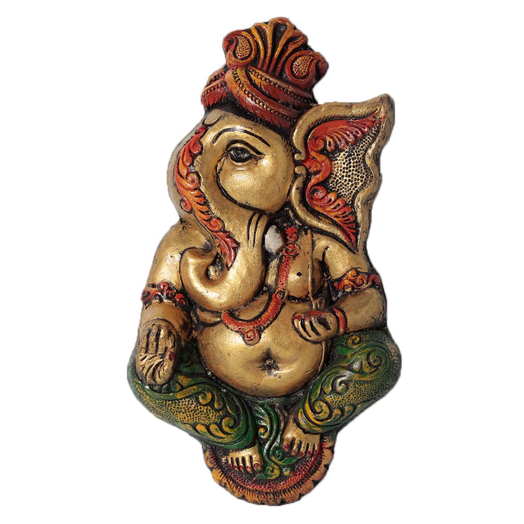 "Blessing Ganesha" fiber procession wall art