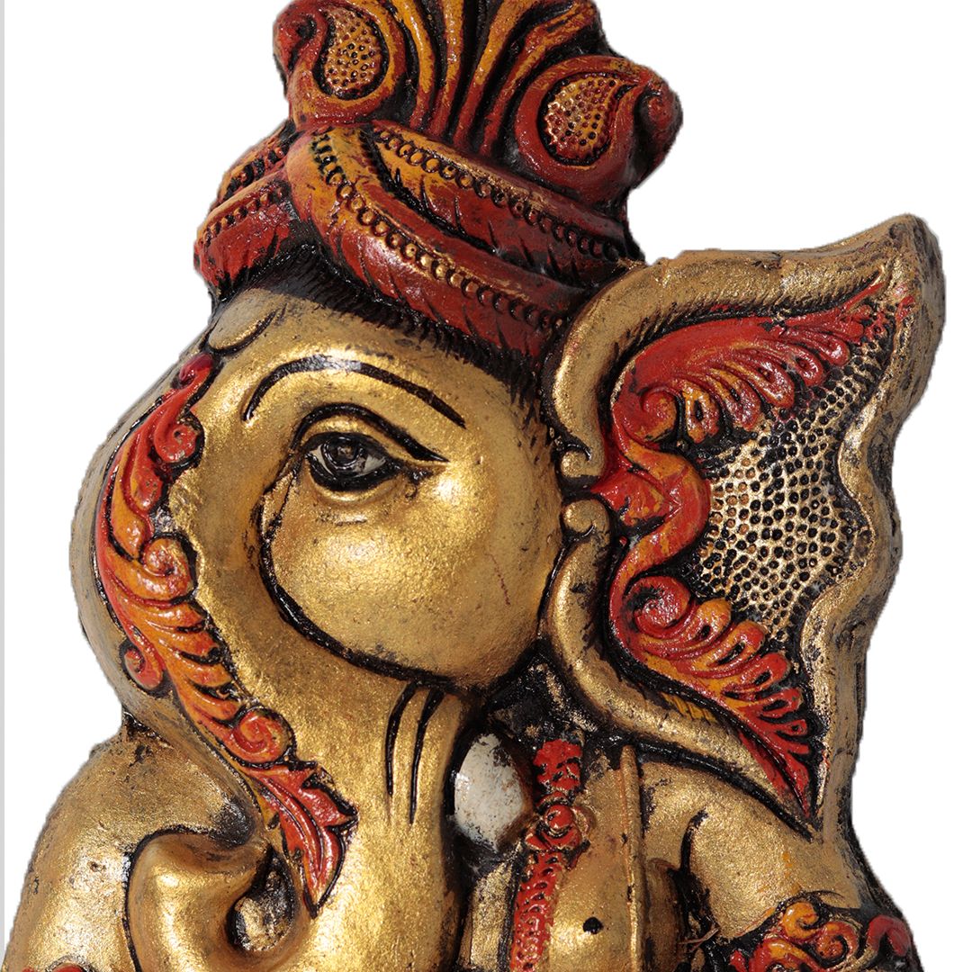 "Blessing Ganesha" fiber procession wall art