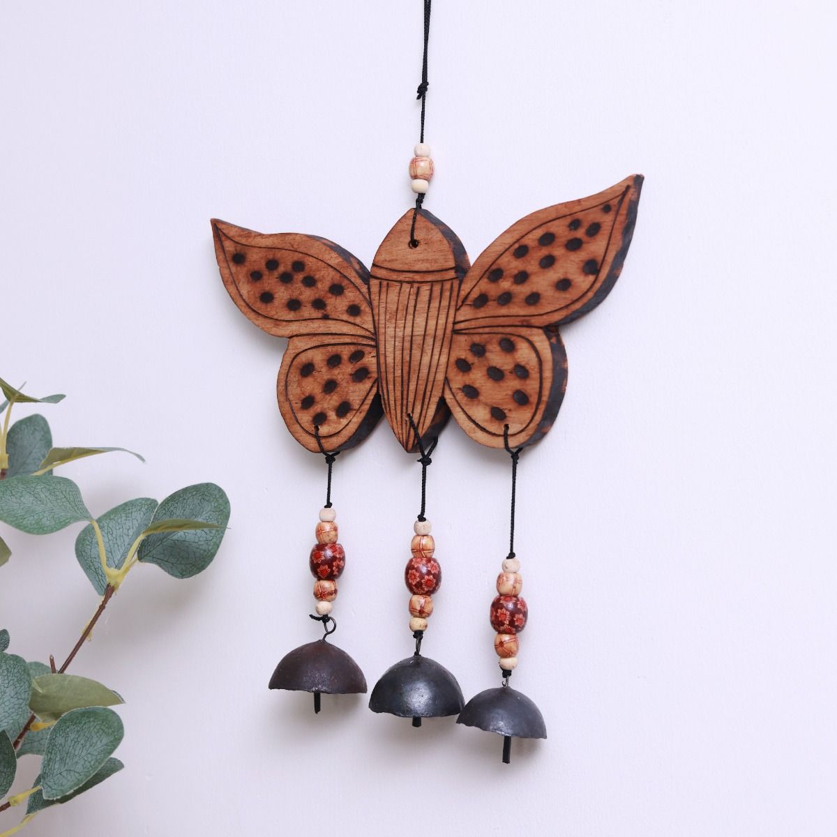 "Butterfly Motif" bamboo windchime with embedded bells