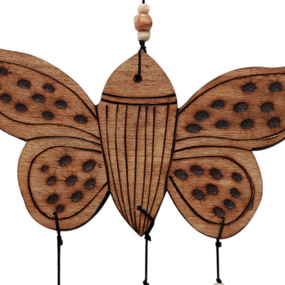 "Butterfly Motif" bamboo windchime with embedded bells