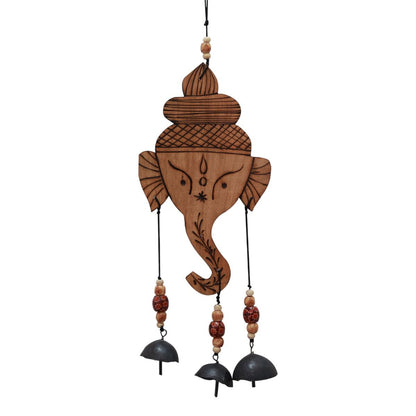 "Ganesha Motif" bamboo windchime with embedded bells