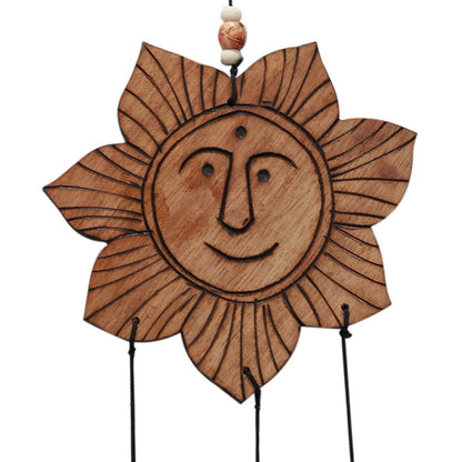 "Shining Sun Motif" bamboo windchime with embedded bells