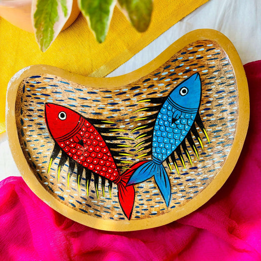 Dhara - Moon-Shaped Wood Platter / Trinket Tray