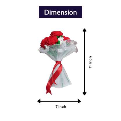 Radiant Red Rose Bloom – Handcrafted Crochet with LED Glow | ArteCasa