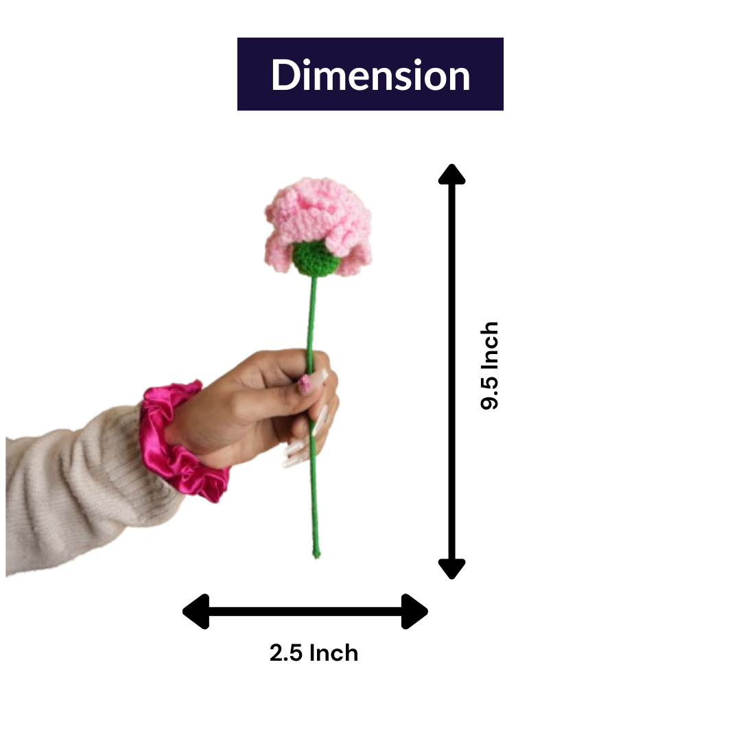 Pink Carnation Crochet Flower – Handcrafted Forever Floral Décor | ArteCasa