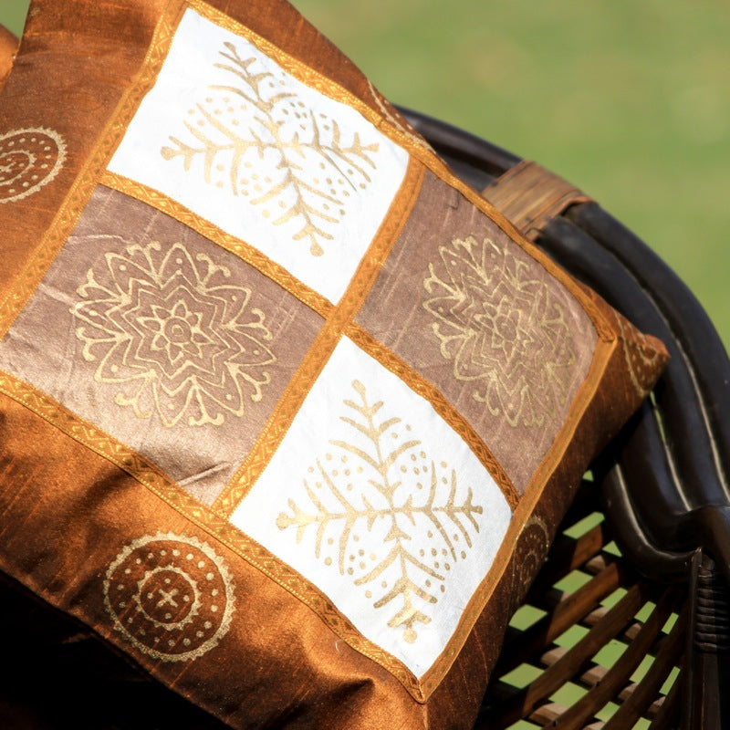 Block Print Silk Cushion Cover (Set of 5)