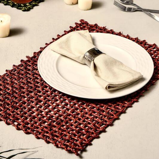 Sabai Jali red table mat set(Set of 2)