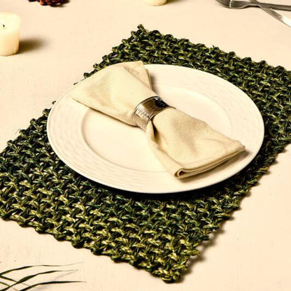 Sabai Jali olive table mat set(Set of 2)