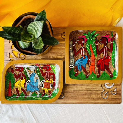 Harshil Hamper 1 || Square Wood Platter X Rectangular Wood Platter