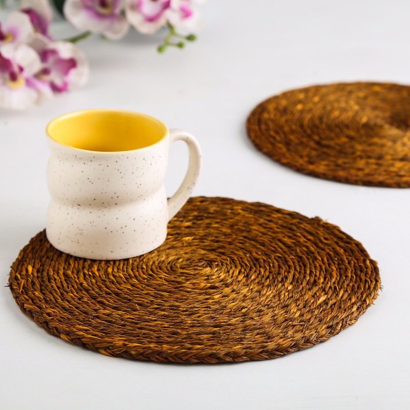 Sabai grass mustard dish coaster set(Set of 2)