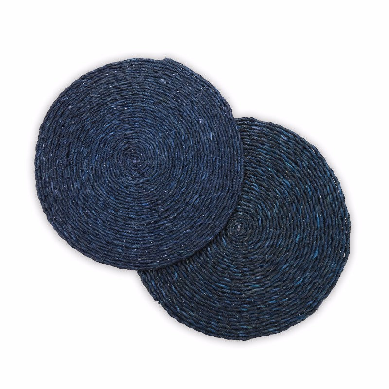 Sabai grass black dish coaster set(Set of 2)