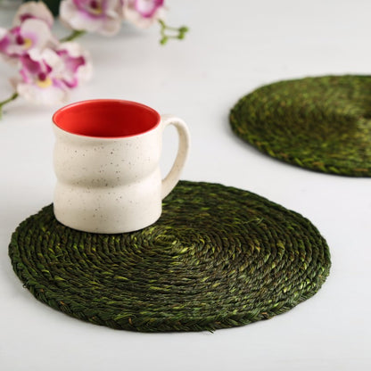 Sabai grass brown olive coaster set(Set of 2)