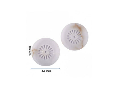 Handcarved white circular coaster in Soap Stone(Set of 2)
