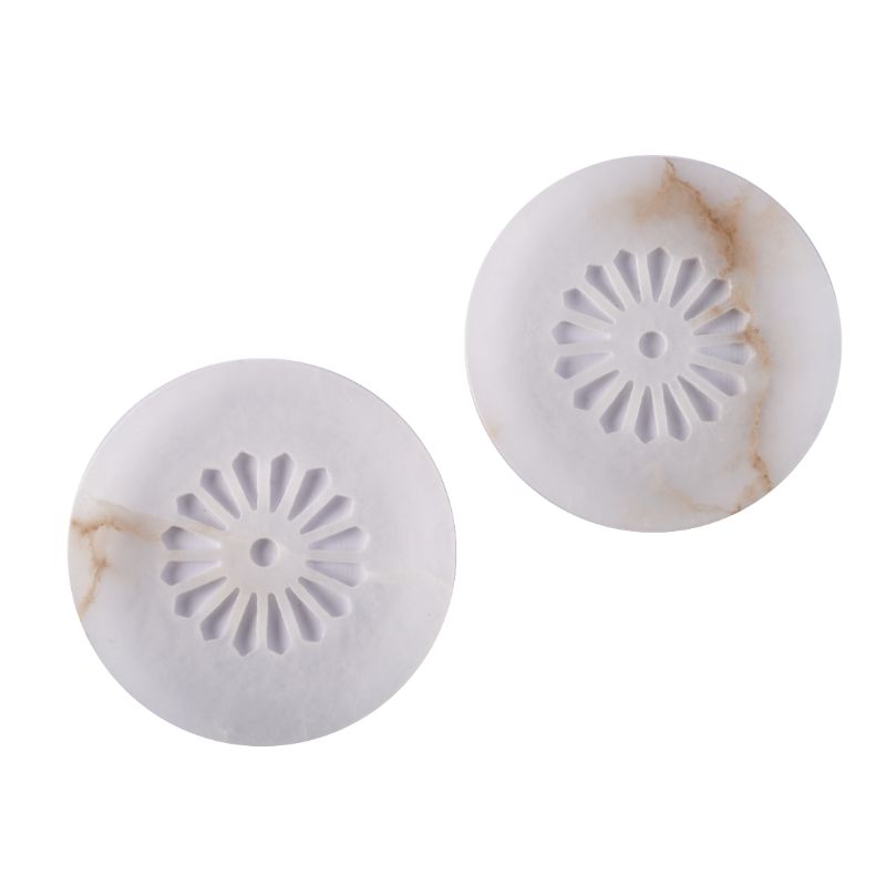 Handcarved white circular coaster in Soap Stone(Set of 2)