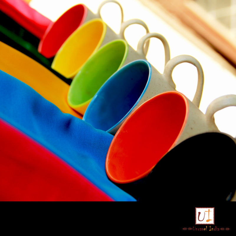 Multi-colored Ceramic Mug(Set of 6)