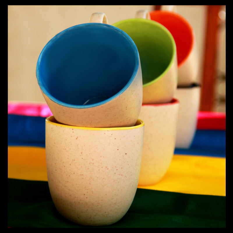 Multi-colored Ceramic Mug(Set of 6)