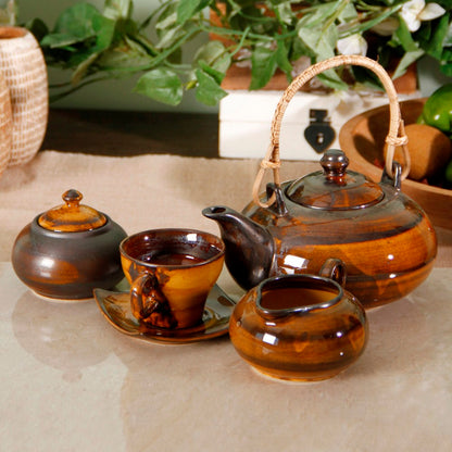 Studio Pottery Stoneware Tea Set (set of 15)