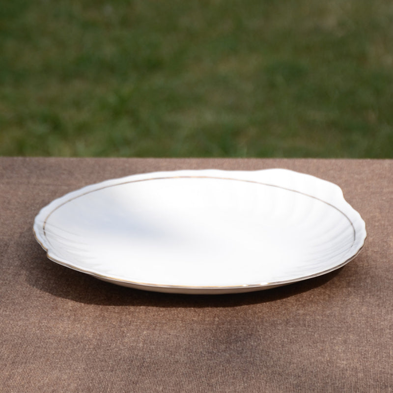 Bone China Plain White golden Dinner Set (23 Pcs)