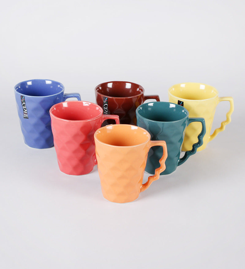 ceramic multicolored Coffee Mug set(Set of 6)