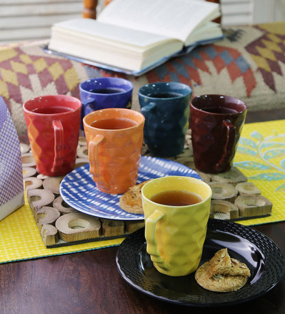 ceramic multicolored Coffee Mug set(Set of 6)
