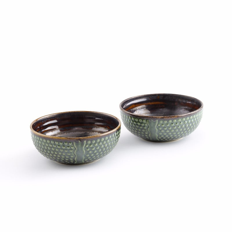 Studio Pottery stoneware serving bowl set(Set of 2)