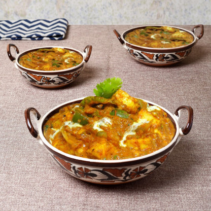 ceramic floral Kadhai set (Set of 3)