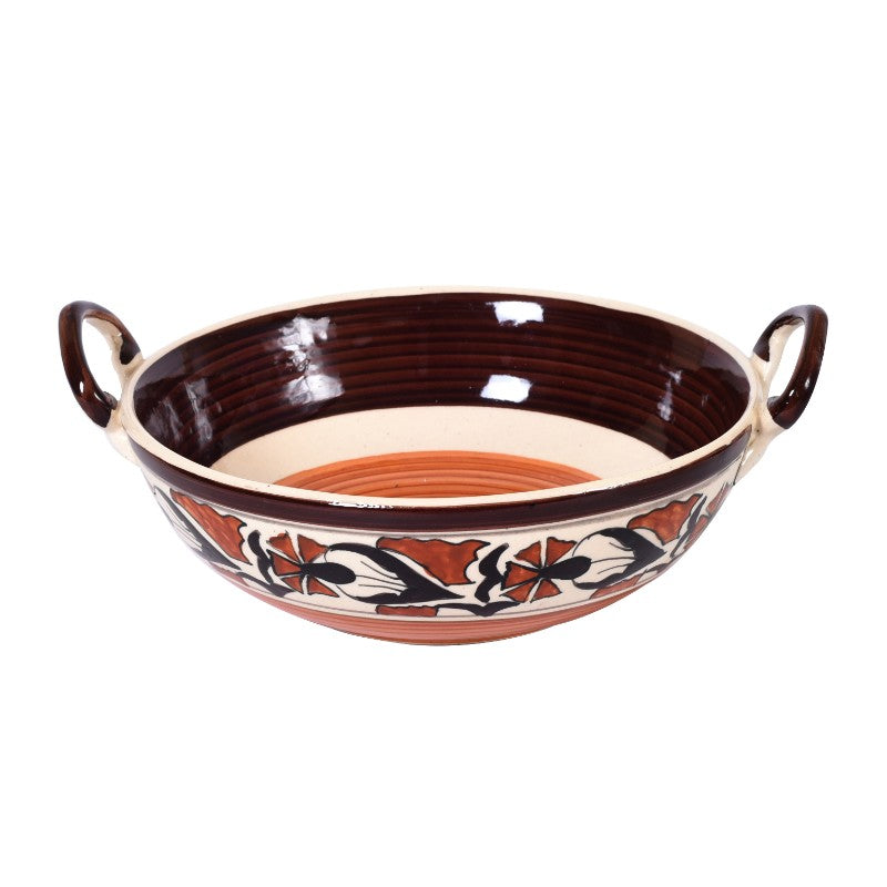 ceramic floral Kadhai set (Set of 3)
