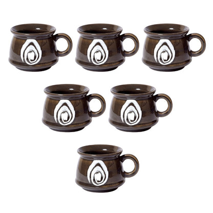 hand crafted stoneware coffee mug set(Set of 6)