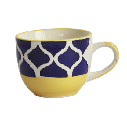 "Mugal Moroccan Shade" handpainted ceramic Cup Saucer(Set of 6)