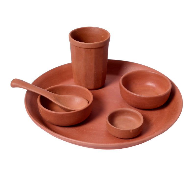 handmade earthern clay dinner set(Set of 6)