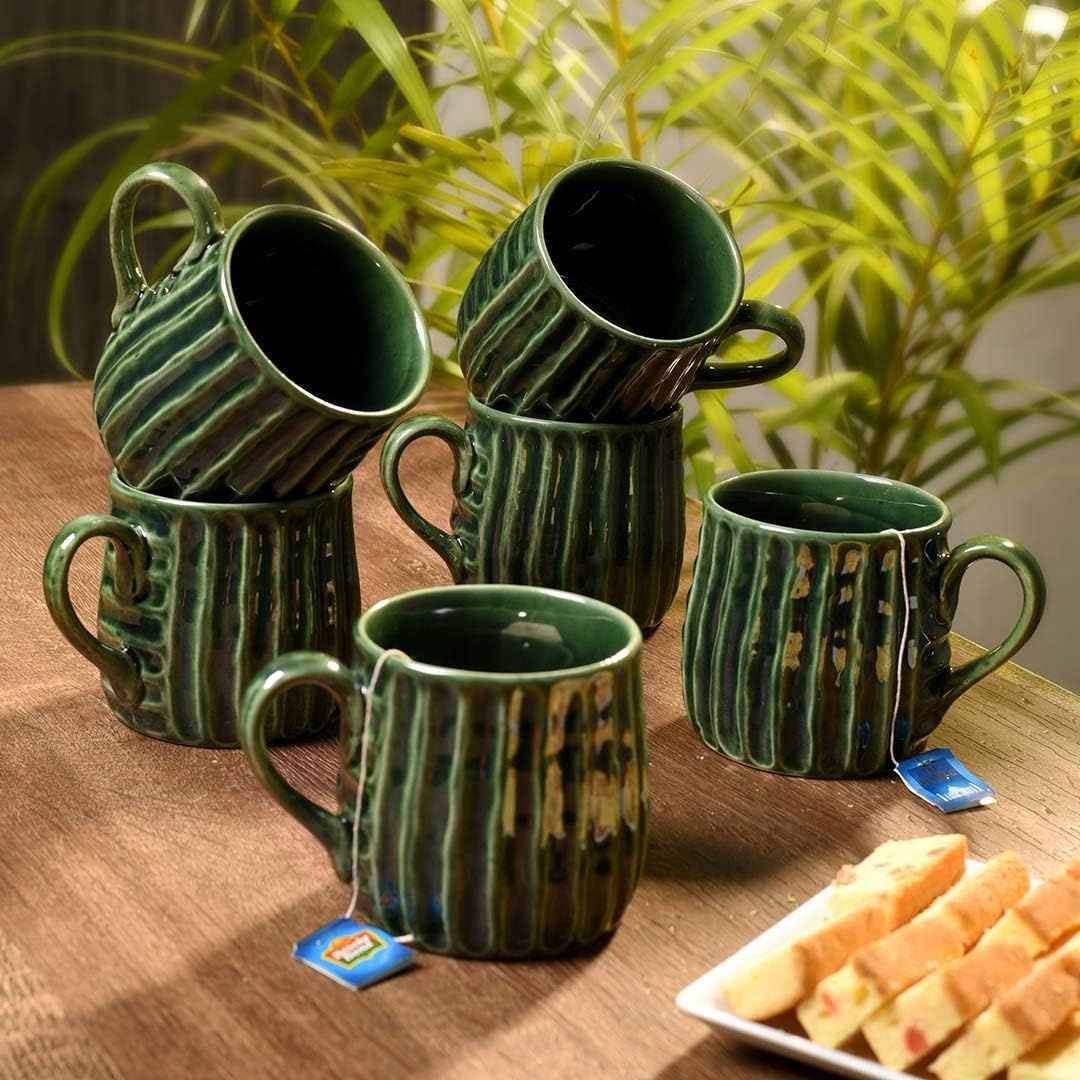 "Green Studio" ceramic tea/coffee mug (Set of 6)