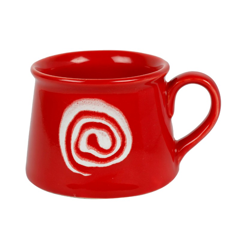 hand crafted stoneware red coffee mug set(Set of 6)