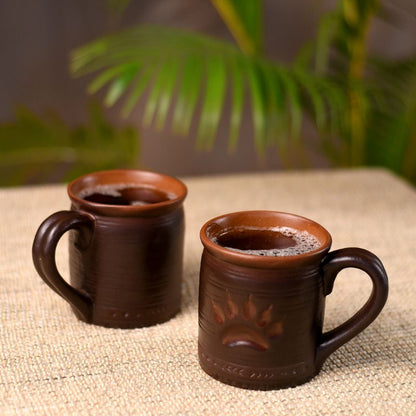 Stoneware Studio Glazed Pottery Beer Mugs (Set of 2, Black )