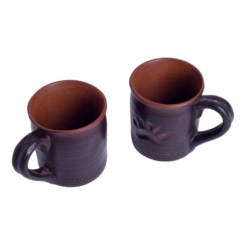 Stoneware Studio Glazed Pottery Beer Mugs (Set of 2, Black )