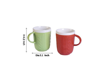 Ceramic tableware serving hand knitted multicolor tea/coffee mug set(Set of 2)