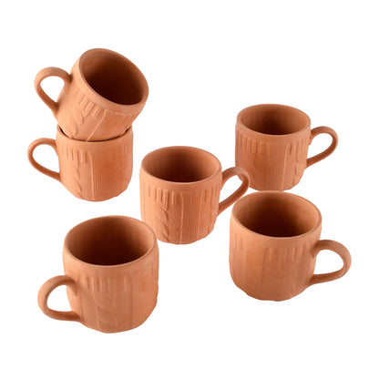 teracotta tableware serving hand knitted tea/coffee mug(Set of 6)