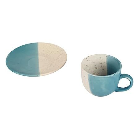 Ceramic "Duo-color" cup-saucer set for Tea/Coffee(6 Cup,6 Saucer)