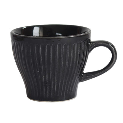 black stoneware cup & saucer set(6 Cup, 6 Saucer)