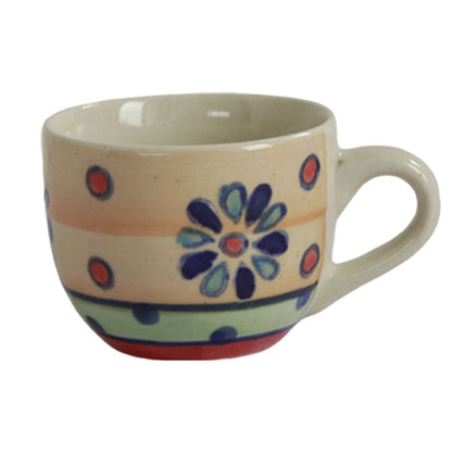 "Flower Petals" handpainted ceramic cup & saucer set(6 Cup, 6 Saucer)