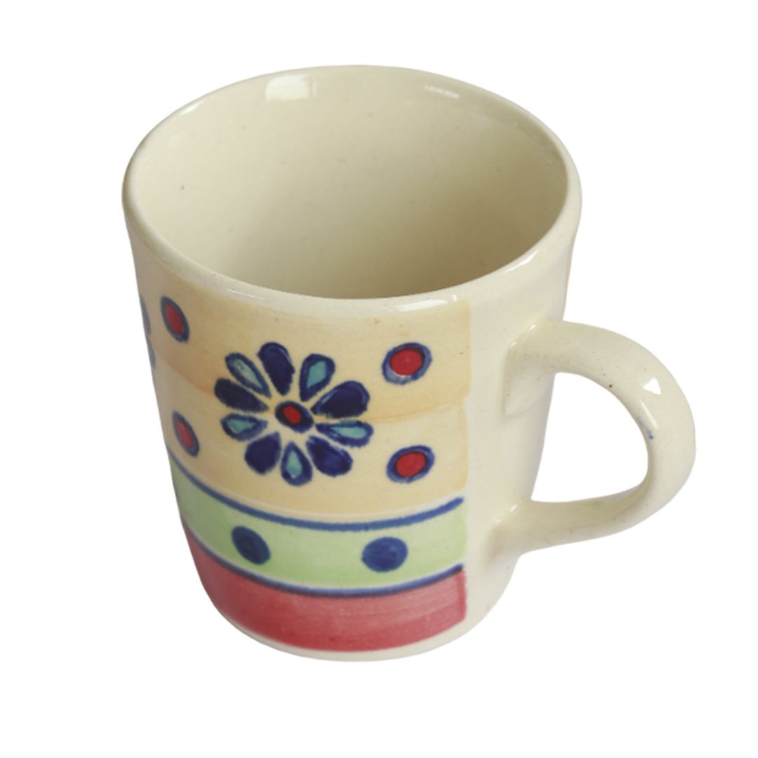 "Flower Petals" handpainted ceramic coffee mugs(Set of 6)