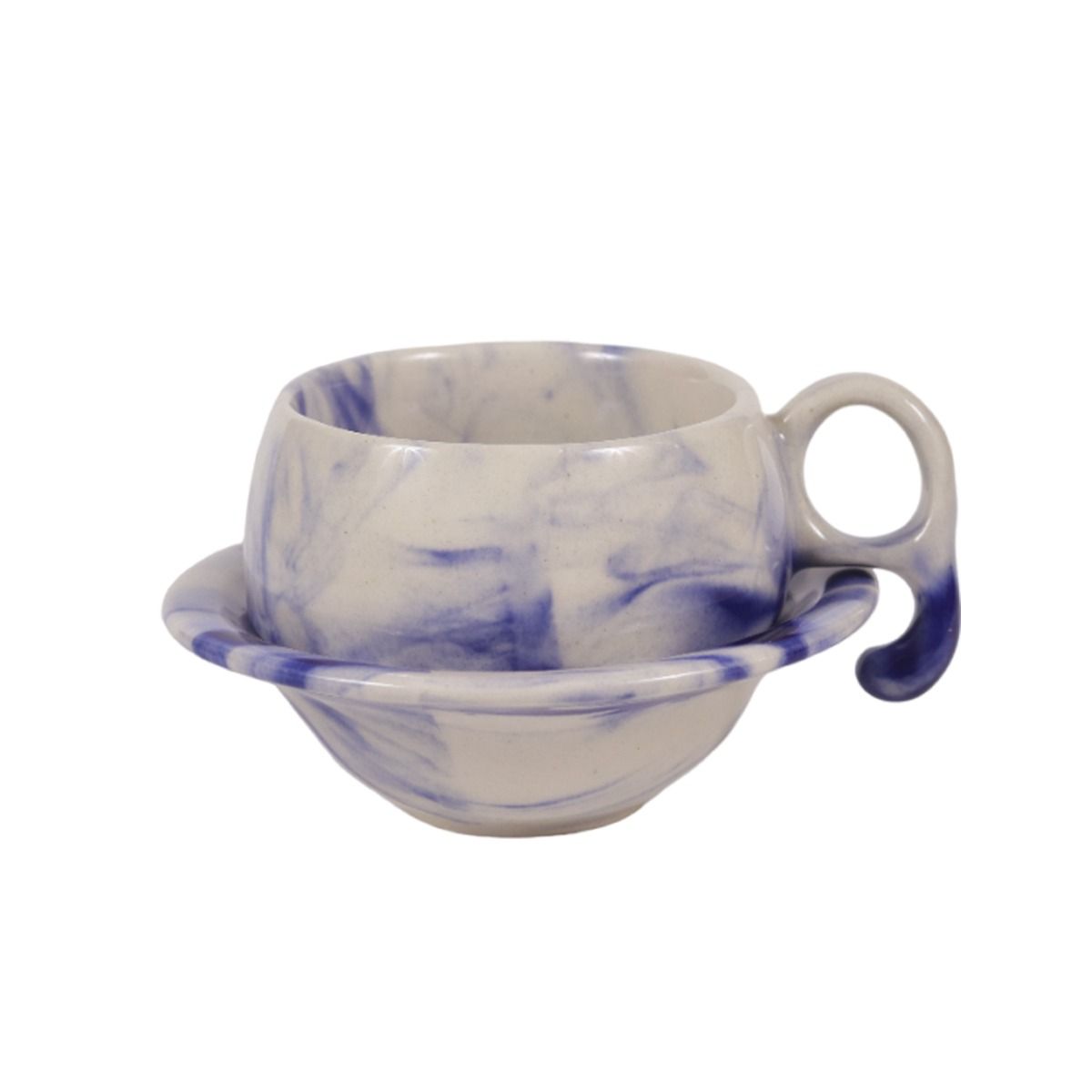 "Shades of Earth" chirag ceramic cup & saucer(6 Cup, 6 Saucer)