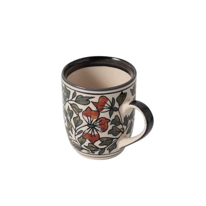 multicolor "Mugal Floral" handpainted tea/coffee Mugs(Set of 6)