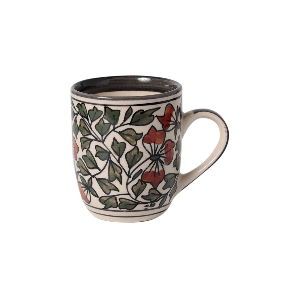 multicolor "Mugal Floral" handpainted tea/coffee Mugs(Set of 6)