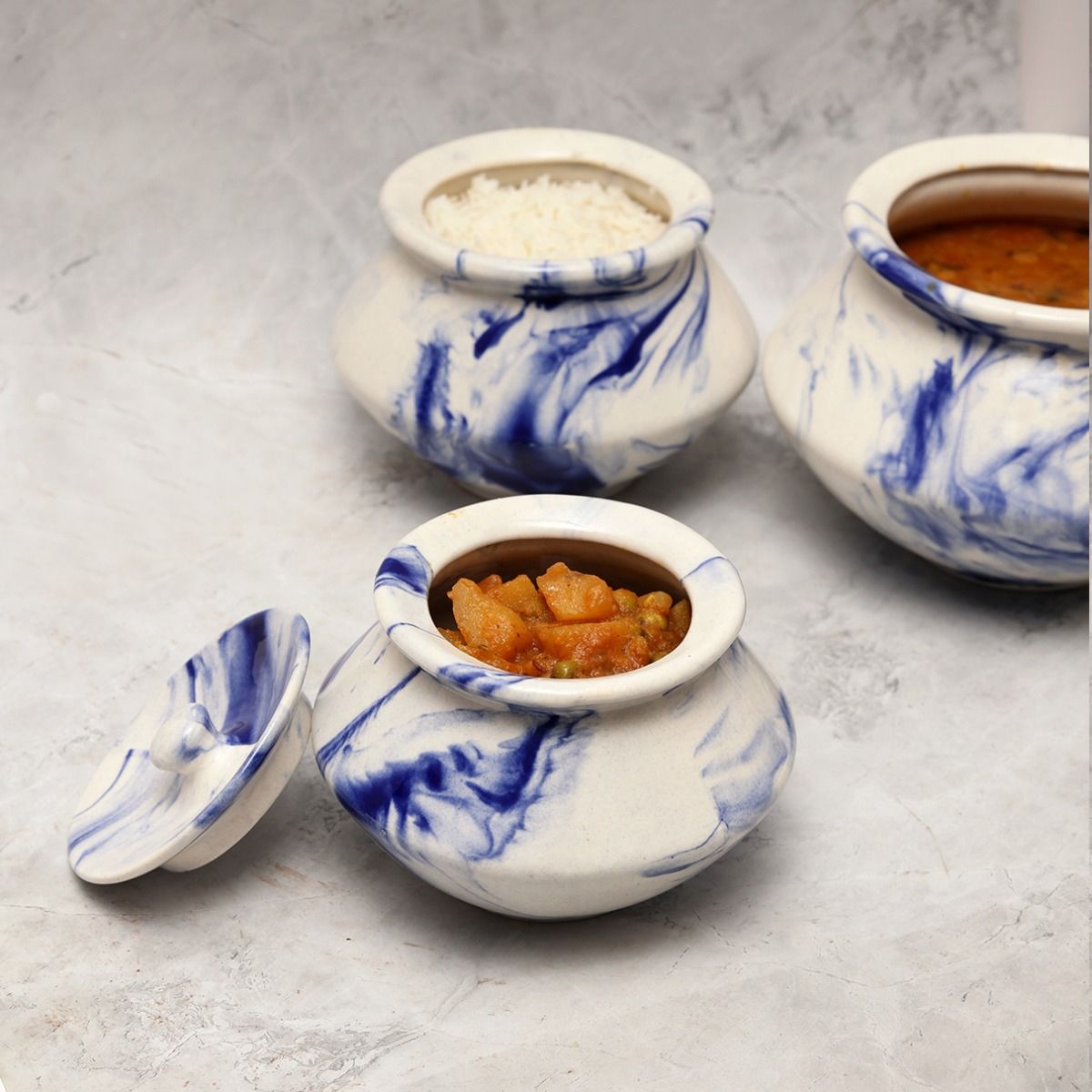 " Shades of Earth" ceramic handi(Set of 3)