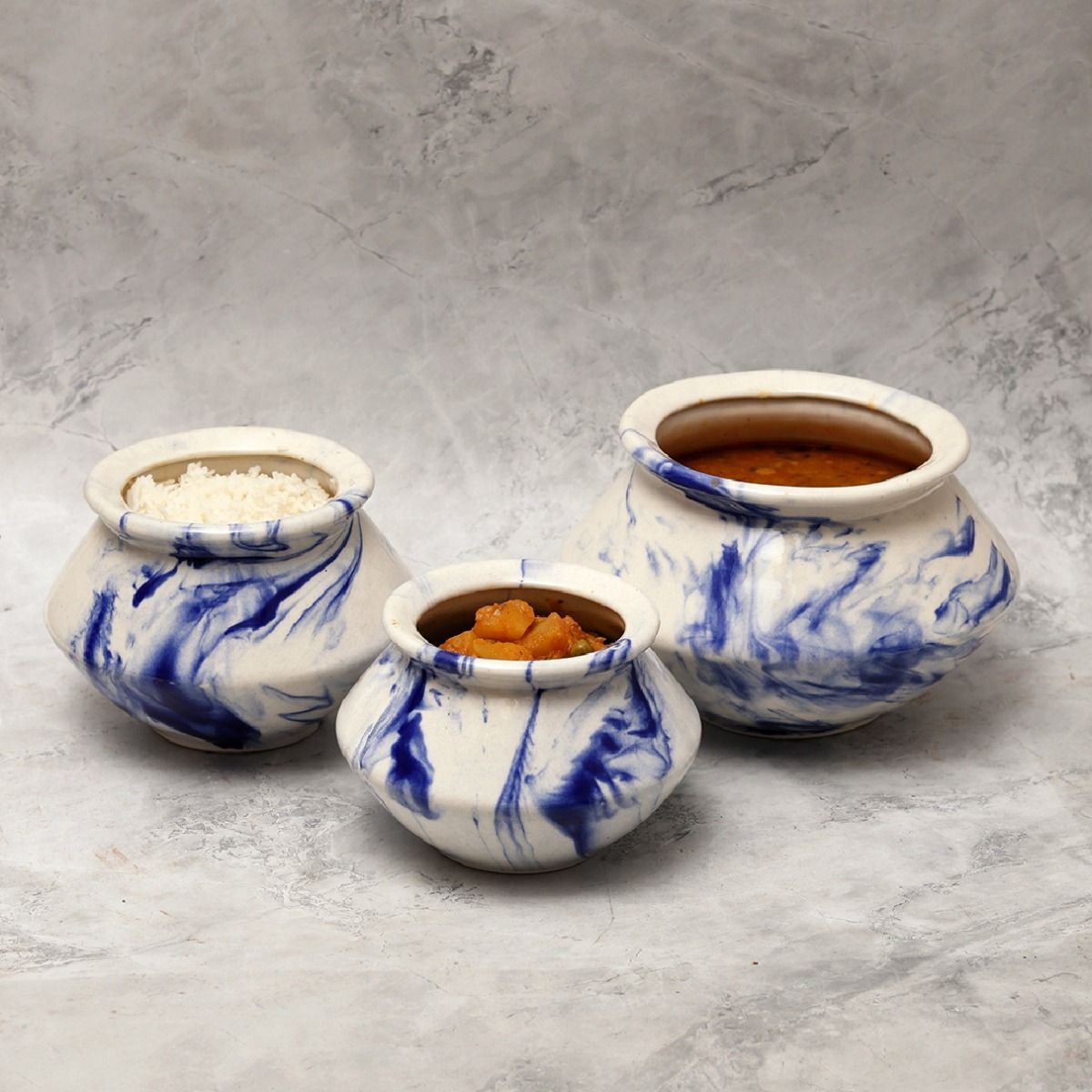 " Shades of Earth" ceramic handi(Set of 3)