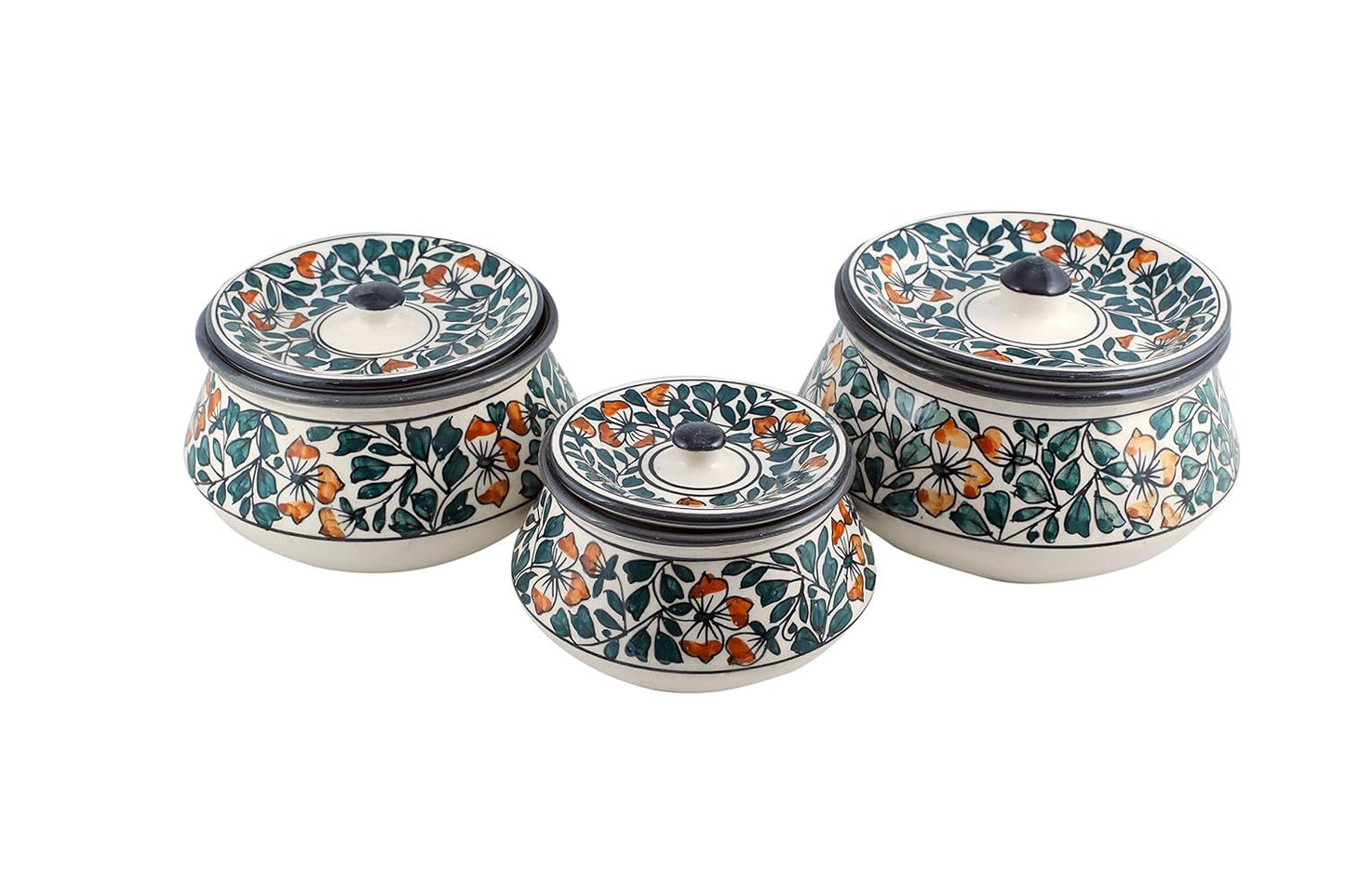 "Mugal Bageecha" ceramic handi(Set of 3)